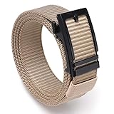 Hefujufang Nylon Ratsche Gürtel Golf Gürtel Cobra Schnalle für Männer oder Frauen Webgürtel mit automatischer Schiebeschnalle, Neukhaki, M