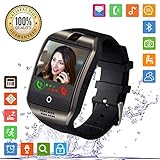 FENHOO Smartwatch Smart Watch Fitness Armband Uhr mit SIM Karte Slot Touchscreen Kamera Schrittzähler Musiksteuerung Kompatible Samsung Huawei Xiaomi Android ios Handy Damen Herren Kinder (Schwarz)