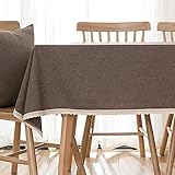 XQSSB Tischdecke Tischtuch Tischwäsche Bettwäsche aus Baumwolle für Gastronomie Feste Party Hochzeiten Tiefe Kaffeefarbe A 90 × 130