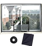 BABYCOW Cat Mesh für Fenster, Fliegengitter mit Reißverschluss, semitransparente Kitten Anti-Fallen Schutznetze, Screen Kit mit Klebeb