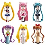 BESTZY Sailor Moon Cake Topper,BSEZTY Sailor Moon Mini Figuren Tortendeko Geburtstags Party liefert Cupcake Figuren für Kindergeburtstag deko Mädchen/Junge, 6 Stück