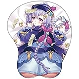 XSPWXN Genshin-Wirkung 3D Mousepad Zhongli Cosplay Mauspad-Gesäß Silikon-Hüften Handgelenkstützen-Support PlayMat Xiao Cosplay Requisiten (Color : Qiqi A, Size : 26x21cm)