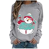 HHOP Weihnachtskleid Longshirt lila Oversize Tshirt Bluse Damen elegant Langarm Long blusen rotes top Damen elegant damenkleidung im Sale one Shoulder top New Yorker online Shop Bedruck