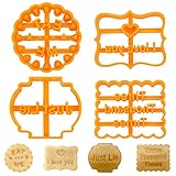 4-teiliges lustiges Ausstechformen-Set, Keksformen mit guten Wünschen, Seifenschneider, Formen, DIY Lebensmittel Keksausstecher, Backset für Sandwich, Plätzchen, Küche, Partyzubehö