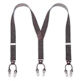 Herren Hosenträger KANGDAI 6 Clips Heavy Duty Men Braces Y Zurück 10 Farben Durable Elastic Verstellbare Hosenträger Starke Metall Clips (wine rhombus)