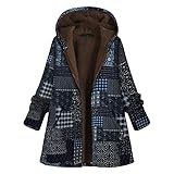 Blingko Damen-Outdoorjacke-Herbst Winter-Kapuzenjacke: Lässig Mode Jacke Frauen Kapuzenpullover Langarm Plüsch Hoodie Wintermantel Dicker Warm Fleecemantel Kälteschutz Winterjack