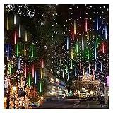 BFFDD. Solar LED Meteor Dusche Girlande Streifen Licht Outdoor wasserdichte Fee Lichter for Garten Straße Hochzeit Weihnachtsdekoration (Emitting Color : Colorful)