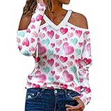 Damen t-Shirt Sommer Kurzarm Oberteile v Ausschnitt Basic Casual Oberteile Tops Halloween Herbst Winter schulterfrei Oberteil Spitzen Elegante Bluse Schmetterling Druck Shirt(#0111+10-A15, L)