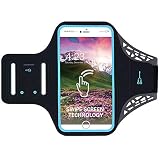 Fitrising Wasserfestes Handy-Armband für iPhone Xs Max, XR, 8/7/6S/6 Plus, Samsung Galaxy S10/10+, S9/9+, Note9/8, verstellbares Sportband, für Walking, Wandern, Radfahren, B: Black, S