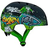 Broken Head Skate Boner - Skatehelm und Fahrradhelm - für MTB, BMX, Skates und Skateboard - Größenverstellbar (XS/S (48-54 cm))