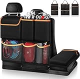 FINPAC Autositz Organizer Auto Rückenlehnenschutz - Auto Kofferraum Rücksitz Organizer mit großer Kapazität Taschen für Frachtzubehör für Kinder für SUV, Minivan, Jeep, Schw