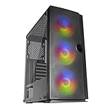 Mars Gaming MC320 Schwarz, ATX PC Gehäuse, Full Side Window, Mesh Style Front, 3xFRGB Lü