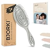 BJORKI® Kinder-Haarbürste ohne Ziepen inkl. lehrreichen Bürsten 1x1 - Profi Detangler Bürste mit flexibler Spiralfeder, Unsere Entwirrbürste für Kinder gegen Knoten und Sp