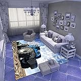 FussmatteIFlanell Teppich 3D Blauer Traktor Muster Rechteckig Rug,Teppiche Fü Wohnzimmer waschbare Polyester Schlafzimmer Weiche rutschfeste & Pflegeleichte Fußmatte für innen(120x170 cm)
