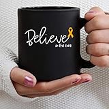 N\A Glauben Sie an die Heilung MS Multiple Sklerose 11 Unzen Schwarze Kaffeetasse Tasse, personalisierte Keramik Teebecher Getränkebecher für Thanksgiving, Weihnachten, Home & Office, Geburtstag