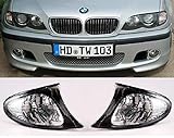 BMW 3er E46 Limo Touring Blinker Set weiss Facelift Rand schw