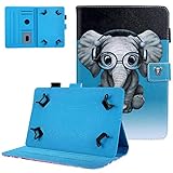 UGOcase Tablet-Schutzhülle, 20.3 cm (8 Zoll), niedliches Tiermotiv, universal, schützend, PU-Leder, Standfunktion, Brieftaschen-Hülle für 20.1 cm (8 Zoll), iPad Mini 1/2/3/4, ect. Kleiner E