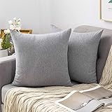 MIULEE 2er Set Kissenbezüge Kissenhülle Leinen-Optik Kissenbezug Dekokissen Dekorativ Weich Sofakissen Couchkissen für Sofa Schlafzimmer mit Verstecktem Reißverschluss 40x40 cm G
