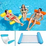 Sinwind Aufblasbares Schwimmbett, Wasser-Hängematte 4-in-1Loungesessel Pool Lounge luftmatratze Pool aufblasbare hängematte Pool aufblasbare hängematte für Erwachsene und Kinder (Blue)