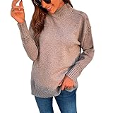 ZYHOOD Damen Dicker Pullover Rollkragenpullover Warme Winter Grobstrickpullover Zopfmuster Casual Elegante Strickpullover Frauen Einfarbig Gestrickt Pulli Oberteile Pullover Tops Rollkragenp