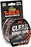 T-Rex 820-48 Clear Klebeband – Transparentes, wetterfestes Folienband für unsichtbares Reparieren & Fixieren – 48mm x 8,2