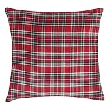 Weihnachtskissen, Motiv: Tartan, Weihnachten, Sofa, Bett, Kissenbezug, Weihnachtsdekoration, 50 x 50 cm, Declea Home D