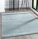 the carpet Grande Moderner Flauschiger Dichter Kurzflor Wohnzimmer Teppich, Supersoft Feeling, Melange Effekt, Eleganter Glanz, Blau, 120 x 170