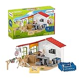 Schleich 42502 Farm World Spielset - Tierarzt-Praxis mit Haustieren, Spielzeug ab 3 Jahren,11 x 39 x 23