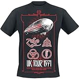 Led Zeppelin Herren Ledzeppelin_uk Tour '71_Men_bl_ts:1xl T-Shirt Not Applicable, Schwarz (Black Black), X-Larg