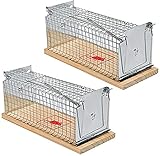 2 Stück Humane Mausefalle Käfig Mäusekäfig Falle Lebende Nagetiere Mäusefänger Keine Tötung Kinder Haustiere Sicher Geistig Holz Mausefalle Für Indoor Outdoor Hausgärten Garagen ( Size : 29*12*12CM )