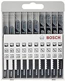 Bosch Professional 10tlg. Stichsägeblatt Set Basic for Wood (für Holz, Zubehör Stichsäge)