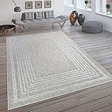 Paco Home In- & Outdoor-Teppich, Flachgewebe Mit Skandi-Muster Und Sisal-Look In Cream, Grösse:160x230