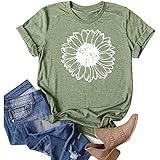 Teen Girl T Shirt Tops Kurze Ärmel Casual Printing Loose T-Shirts V-Ausschnitt Shirts Junge Mädchen Bluse Frühling Sommer Tee Lustiges T-Shirt, lichtgrün, Larg