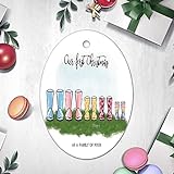 Our First Christmas As A Family of Four Oval Ornament Christmas Decor Christmas Ornaments Orange Christmas Ornaments Set Blue Seasonal Lights Food Fairy Tale for Seasons Set of 6