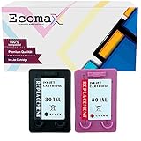 2 Ecomax Kompatibel Druckerpatronen als Ersatz für HP 301 XL HP DeskJet 1000 1010 1510 2510 2540 3000 Envy 4500 OfficeJet 2620 2622 - Multipack