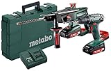 Metabo 685083000 2.3 Combo Set 18 Volt BS KHA 18 LTX 2 Li-Power Akkupacks (18 V/2,0 Ah), grüngrauschw