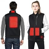 DEKINMAX Beheizte Weste für Herren Damen, Elektrische Beheizte Jacke USB Lade Heizweste, Warme Heat Jacke mit 3 Fakultativ Temperatur für Outdoor Wandern Jagd Motorrad Camping