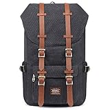 KAUKKO Vintage Rucksack Damen Herren Schön Baumwolle Daypack mit Laptopfach für 14 Zoll Notebook für Schule, Uni, 22.4 L