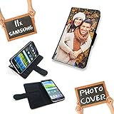 PixiPrints Premium Flipcase Etui mit eigenem Foto und Text * Flip Tasche Handy Book Schutzhülle, Kompatibel mit Samsung Galaxy S5 / S5 N