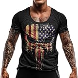Herren Bodybuilding-T-Shirt – Vereinigte Staaten Amerikanisch Punisher Grunge T-Shirt # 3490 – Gym Training (XL)