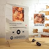 Personalisiert Spotify Code Musikkarte mit Foto Bilderrahmen Glas Acryl Gravur Lied SchreibtIsch Dekor Bild Selbst Gestalten Geschenk für Männer Frauen Freund Kinder Geburtstag Jubiläum Valentinstag