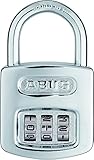 ABUS Zahlenschloss 160/40 - Vorhängeschloss in hochglanz-verchromter Optik - mit individuell einstellbarem Zahlencode - 02985 - Level 5 - Silb