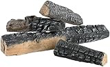 Carlo Milano Keramikholz: 4er-Set Keramik-Dekorations-Holzscheite für Bioethanol-Öfen (Deko Kaminholz)