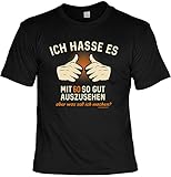 Herren Geburtstag T-Shirt 60 Jahre - Ich Hasse es mit 60 - lustige Shirts für Männer schwarz Geschenk Set mit Mini F