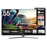 Hisense 55U8QF QLED 139cm (55 Zoll) Fernseher (4K ULED HDR Smart TV, Ultra Premium HD, HDR10+, Dolby Vision&Atmos, Full Array Local Dimming, 120Hz Panel, USB-Recording, JBL sound, Alexa Built-in)