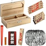 Heisenberg Rolling Box Geschenkset zum Zigarettendrehen, All-in-One Dreherbox, Bambus Aufbewahrungsbox mit Zubehör von RAW Größe S - S