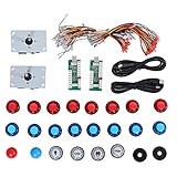 Lazmin DIY Arcade Game Joystick Set, 15 Tasten USB Computer Chip Control Panel, für PS3/PC Gamep