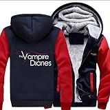 Hoodies Pullover Für Vampire Diaries 3D Print Mit Kapuze Sweatshirt Unisex Warme Nähte Langarm Casual Sport Full Zipper Jacken - Teen Geschenk Red-X-Larg