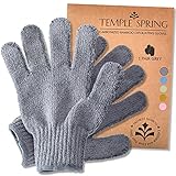 Peelinghandschuhe, Bambus Peeling Mitt, Bade- / Duschpeeling, Körperpeeling Handschuhe, Beauty Peelings/Luffa, eingewachsenes Haar/Entferner für abgestorbene Haut, kratzende Öko-Mikrofaser (Grau)