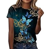 Tshirt Damen V Ausschnitt Mit Aufdruck Tunika Damen Sommer Kurzarm/Langarm Longshirt Pusteblume Bedruckte Blumen Tshirts Bluse 2020 Oversized Lose Oberteil Sw